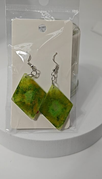 Pendientes Geometría Verde clarito